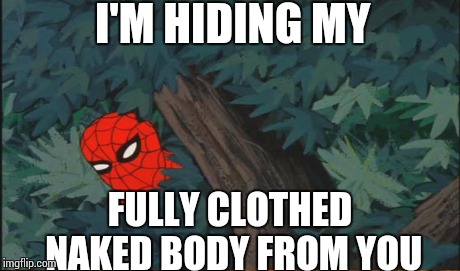I'M HIDING MY FULLY CLOTHED NAKED BODY FROM YOU | made w/ Imgflip meme maker