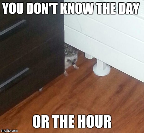 YOU DON'T KNOW THE DAY OR THE HOUR | made w/ Imgflip meme maker