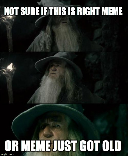 Confused Gandalf | NOT SURE IF THIS IS RIGHT MEME OR MEME JUST GOT OLD | image tagged in memes,confused gandalf | made w/ Imgflip meme maker