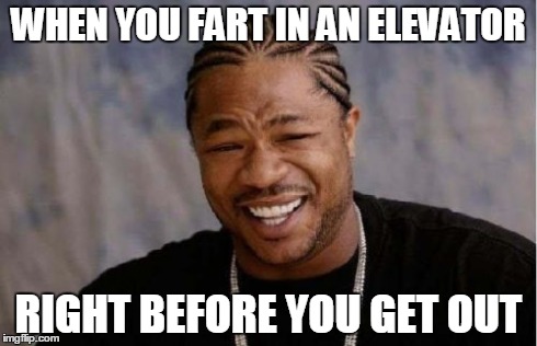 Yo Dawg Heard You Meme | WHEN YOU FART IN AN ELEVATOR RIGHT BEFORE YOU GET OUT | image tagged in memes,yo dawg heard you | made w/ Imgflip meme maker