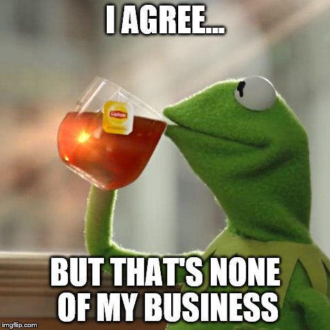 But That's None Of My Business Meme | I AGREE... BUT THAT'S NONE OF MY BUSINESS | image tagged in memes,but thats none of my business,kermit the frog | made w/ Imgflip meme maker