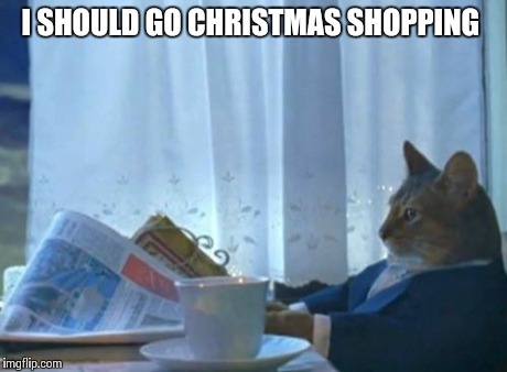 I Should Buy A Boat Cat | I SHOULD GO CHRISTMAS SHOPPING | image tagged in memes,i should buy a boat cat,AdviceAnimals | made w/ Imgflip meme maker