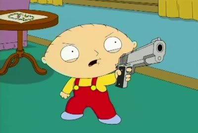 Stewie Aims Gun Blank Meme Template