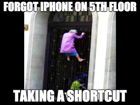 FORGOT IPHONE ON 5TH FLOOR TAKING A SHORTCUT | made w/ Imgflip meme maker