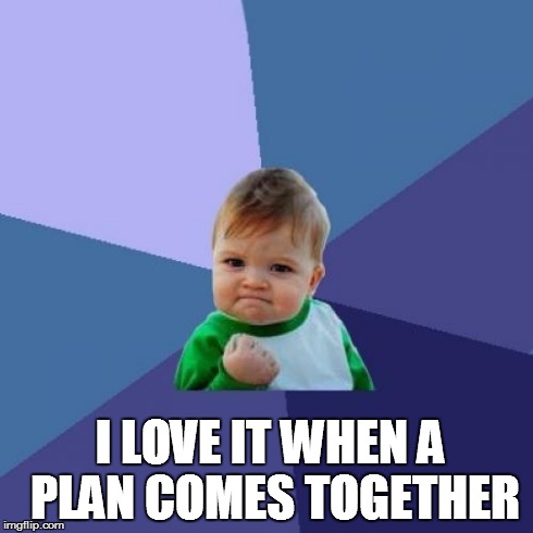 Success Kid Meme | I LOVE IT WHEN A PLAN COMES TOGETHER | image tagged in memes,success kid | made w/ Imgflip meme maker