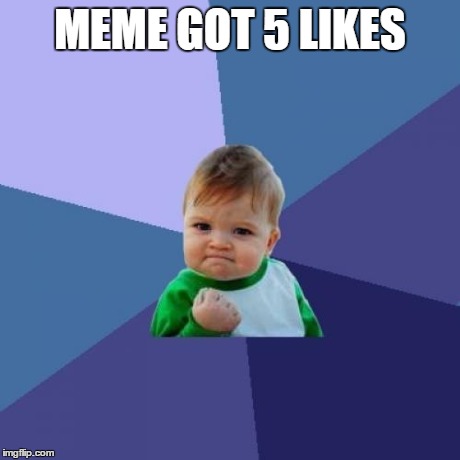 Success Kid Meme | MEME GOT 5 LIKES | image tagged in memes,success kid | made w/ Imgflip meme maker