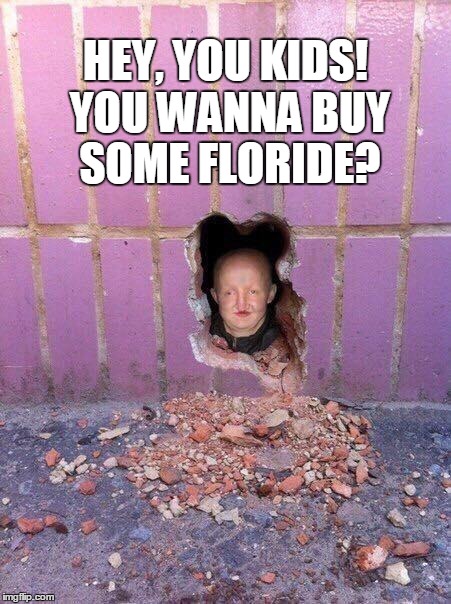 HEY, YOU KIDS! YOU WANNA BUY SOME FLORIDE? | image tagged in meme in a hole | made w/ Imgflip meme maker