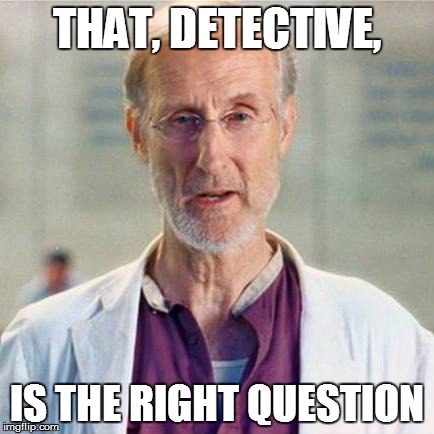 I Robot Movie The right question | THAT, DETECTIVE, IS THE RIGHT QUESTION | image tagged in i robot movie the right question | made w/ Imgflip meme maker