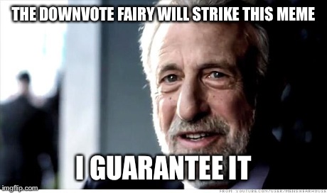 downvote fairy | THE DOWNVOTE FAIRY WILL STRIKE THIS MEME I GUARANTEE IT | image tagged in memes,i guarantee it,downvote fairy | made w/ Imgflip meme maker