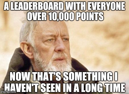 There must be upvote fairies now | A LEADERBOARD WITH EVERYONE OVER 10,000 POINTS NOW THAT'S SOMETHING I HAVEN'T SEEN IN A LONG TIME | image tagged in memes,obi wan kenobi | made w/ Imgflip meme maker