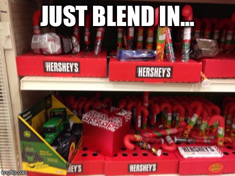 JUST BLEND IN... | image tagged in christmas candy | made w/ Imgflip meme maker