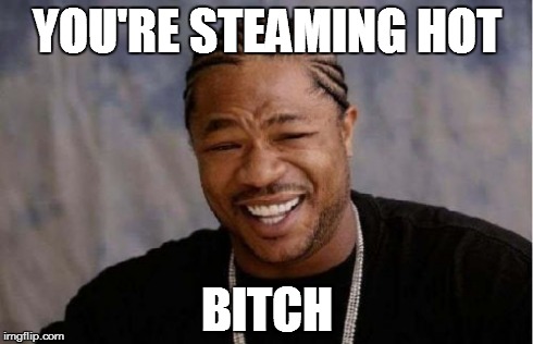 Yo Dawg Heard You Meme | YOU'RE STEAMING HOT B**CH | image tagged in memes,yo dawg heard you | made w/ Imgflip meme maker