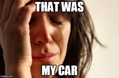 First World Problems Meme | THAT WAS MY CAR | image tagged in memes,first world problems | made w/ Imgflip meme maker