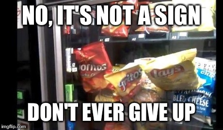 Dont give up, ever  | NO, IT'S NOT A SIGN DON'T EVER GIVE UP | image tagged in dont give up ever  | made w/ Imgflip meme maker