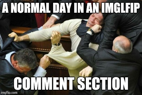 Fight | A NORMAL DAY IN AN IMGLFIP COMMENT SECTION | image tagged in fight | made w/ Imgflip meme maker