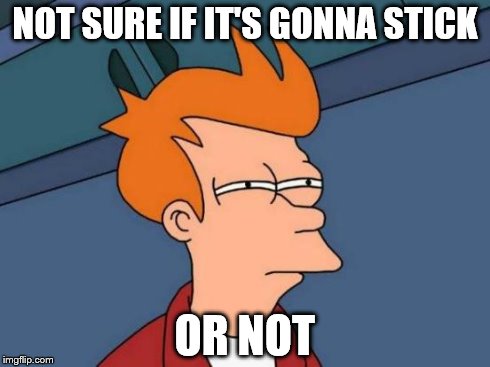 Me everytime it snows | NOT SURE IF IT'S GONNA STICK OR NOT | image tagged in memes,futurama fry | made w/ Imgflip meme maker