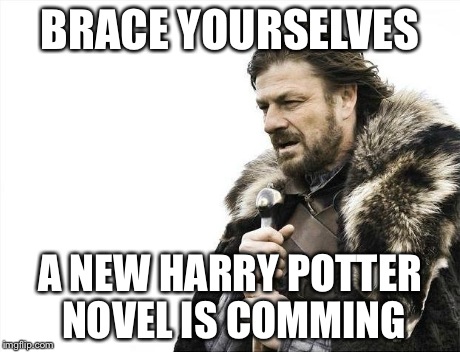 Brace Yourselves X is Coming | BRACE YOURSELVES A NEW HARRY POTTER NOVEL IS COMMING | image tagged in memes,brace yourselves x is coming | made w/ Imgflip meme maker