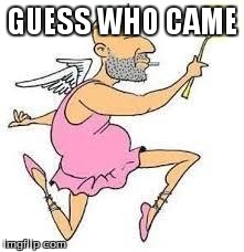 Downvote Fairy | GUESS WHO CAME | image tagged in downvote fairy | made w/ Imgflip meme maker