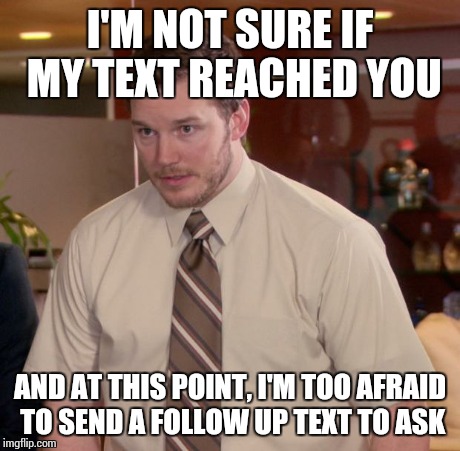 When my crush doesn't reply | I'M NOT SURE IF MY TEXT REACHED YOU AND AT THIS POINT, I'M TOO AFRAID TO SEND A FOLLOW UP TEXT TO ASK | image tagged in memes,afraid to ask andy | made w/ Imgflip meme maker
