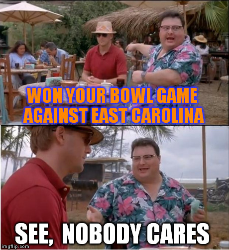 UF wins. big whoop. | WON YOUR BOWL GAME AGAINST EAST CAROLINA SEE,  NOBODY CARES | image tagged in memes,see nobody cares | made w/ Imgflip meme maker