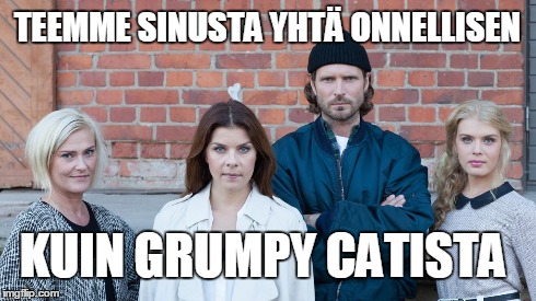 TEEMME SINUSTA YHTÄ ONNELLISEN KUIN GRUMPY CATISTA | made w/ Imgflip meme maker
