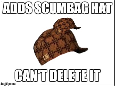 Scumbag scumbag hat | ADDS SCUMBAG HAT CAN'T DELETE IT | image tagged in blank,scumbag | made w/ Imgflip meme maker