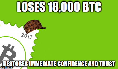 LOSES 18,000 BTC RESTORES IMMEDIATE CONFIDENCE AND TRUST | made w/ Imgflip meme maker