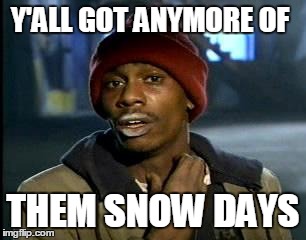 Y'all Got Any More Of That | Y'ALL GOT ANYMORE OF THEM SNOW DAYS | image tagged in memes,yall got any more of | made w/ Imgflip meme maker