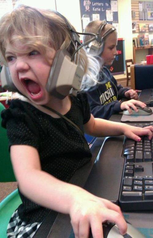 High Quality angry little girl gamer Blank Meme Template