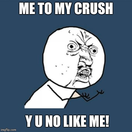 Y U No Meme | ME TO MY CRUSH Y U NO LIKE ME! | image tagged in memes,y u no | made w/ Imgflip meme maker