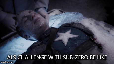 Captain America #IceBucketChallenge | ALS CHALLENGE WITH SUB-ZERO BE LIKE | image tagged in captain america icebucketchallenge | made w/ Imgflip meme maker