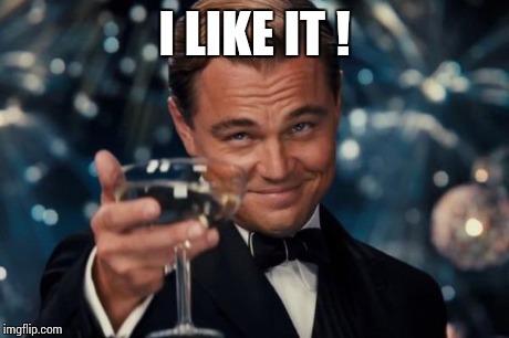 Leonardo Dicaprio Cheers Meme | I LIKE IT ! | image tagged in memes,leonardo dicaprio cheers | made w/ Imgflip meme maker