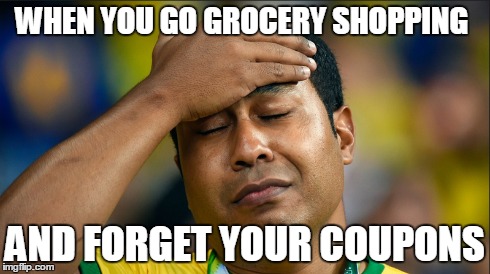#grocer'sparadise | WHEN YOU GO GROCERY SHOPPING AND FORGET YOUR COUPONS | image tagged in shopping,soccer,funny,haha,meme | made w/ Imgflip meme maker
