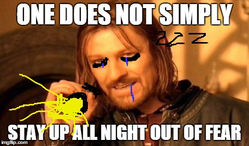 One Does Not Simply Meme | ONE DOES NOT SIMPLY STAY UP ALL NIGHT OUT OF FEAR | image tagged in memes,one does not simply | made w/ Imgflip meme maker