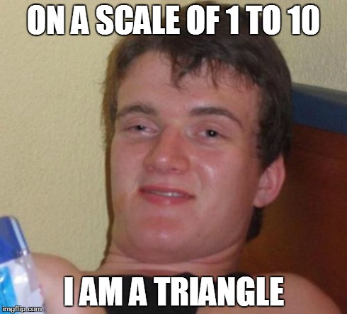 10 Guy | ON A SCALE OF 1 TO 10 I AM A TRIANGLE | image tagged in memes,10 guy | made w/ Imgflip meme maker