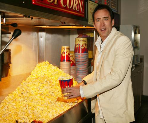 cage popcorn Blank Meme Template