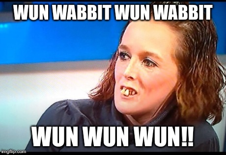 Jeremy Kyle teeth | WUN WABBIT WUN WABBIT WUN WUN WUN!! | image tagged in funny | made w/ Imgflip meme maker