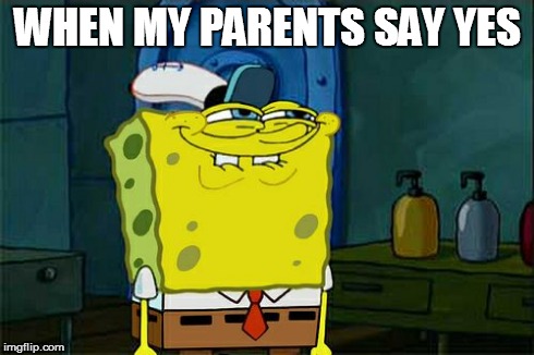 Yes | WHEN MY PARENTS SAY YES | image tagged in memes | made w/ Imgflip meme maker