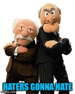 Hate the Game Not the Playas | HATERS GONNA HATE | image tagged in statler and waldorf,muppets | made w/ Imgflip meme maker