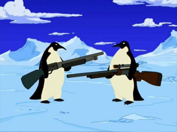 penguins with guns Blank Meme Template