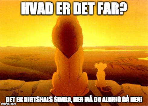 HVAD ER DET FAR? DET ER HIRTSHALS SIMBA, DER MÅ DU ALDRIG GÅ HEN! | made w/ Imgflip meme maker