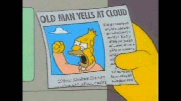 old man yells at cloud Blank Meme Template
