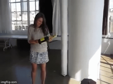 "It mustn't have worked..." | image tagged in gifs,funny,fail,bottle | made w/ Imgflip video-to-gif maker