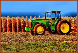 High Quality Tractor in Corn field Blank Meme Template