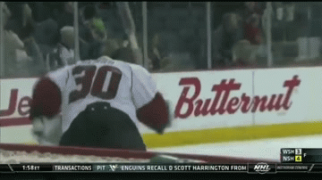 AHL goalie Reto Berra celebrates goal with bench | image tagged in gifs | made w/ Imgflip video-to-gif maker