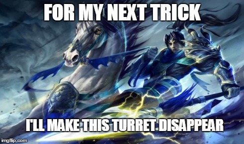 FOR MY NEXT TRICK I'LL MAKE THIS TURRET DISAPPEAR | image tagged in xin modderfocking zhao | made w/ Imgflip meme maker