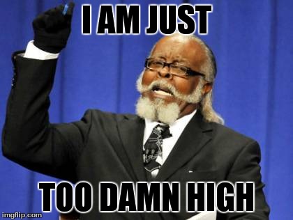 Too Damn High | I AM JUST TOO DAMN HIGH | image tagged in memes,too damn high | made w/ Imgflip meme maker