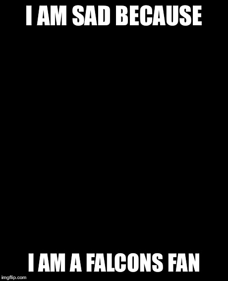 Grumpy Cat Meme | I AM SAD BECAUSE I AM A FALCONS FAN | image tagged in memes,grumpy cat | made w/ Imgflip meme maker