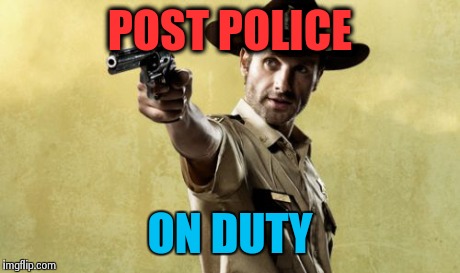 Rick Grimes | POST POLICE ON DUTY | image tagged in memes,rick grimes | made w/ Imgflip meme maker