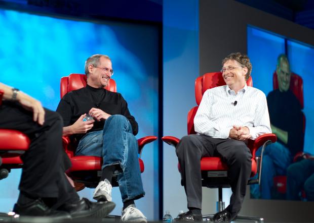 High Quality Steve Jobs vs Bill Gates Blank Meme Template